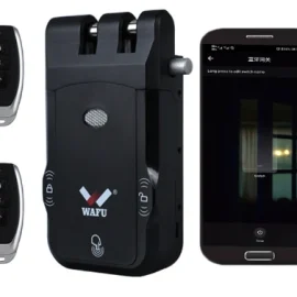 Coupon Household Invisible Remote Control Anti-theft Door Lock Black + Graffiti Bluetooth Package