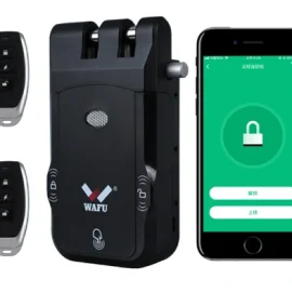 Coupon Household Invisible Remote Control Anti-theft Door Lock Black + Tuya WiFi Package