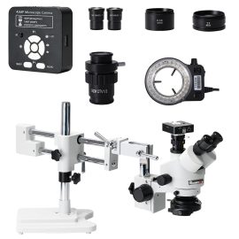 Coupon MUSTOOL 3.5X 7X 45X 90X Double Boom Stand Zoom Simul Focal Trinocular Stereo Microscope+41MP Camera Microscope For Industrial PCB Repair