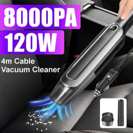 Coupon Portable Handheld Car Vacuum Cleaner 120W 8000Pa Wet Dry Dual Use Lightweight Handheld Duster for Car Home Low Noise