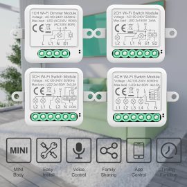 Coupon Tuya WiFi Smart Switch Module Electrical Switching 1/2/3/4Gang Lighting Switch Module Mobile APP Control