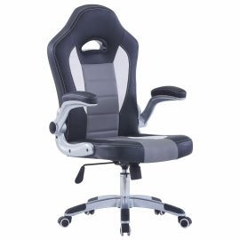 Coupon VidaXL Gaming Chair Black Faux Leather Racing Chair Height Adjustable 360°Swivel for Home Office