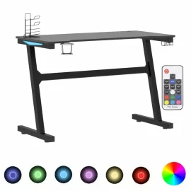 Coupon VidaXL Z-Shaped LED Gaming Desk Black 110x60x75 cm