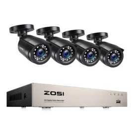 Coupon ZOSI C106 8CH Video DVR + 4PCS 2MP 1080P HD Coaxial Camera Set with Hard Drive Build-in 1T HDD Day/Night Home Video Surveillance System – EU Plug