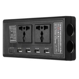 Coupon 200W 12V To 220V DC/AC Car Power Inverter with 4 USB 2 Universal Socket Independent Switch Voltage Digital Display
