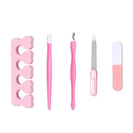 Coupon 5pcs Pink Portable Nail Tools Professional File Suitable For Professional Salon Use Or Home Use