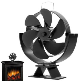 Coupon 6 Blade Wood Burner Fireplace Fan Mini Heat Powered Stove Fan Eco-fan Quiet Home Efficient Heat Distribution