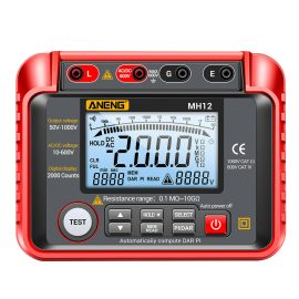 Coupon ANENG MH12 Insulation Earth Resistance Tester Digital Meter AC DC Ammeter Transistor Tester LCD Megohmmeter Meter Voltmeter Detect
