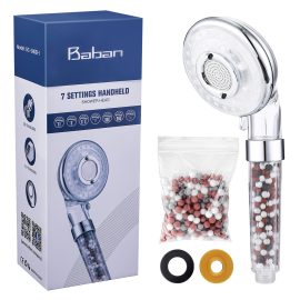 Coupon Baban Shower Head Filtration Hand Shower 3 Mode Shower With Limescale Filter And Ion Filter With A Pack Of Mineral Ball Substitutes
