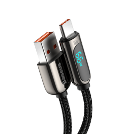 Coupon Baseus 66W USB to USB-C Digital Display Cable Fast Charging Data Transmission Cord Line 1/2m long For DOOGEE S88 Pro For OnePlus 9 Pro For Xiaomi MI10