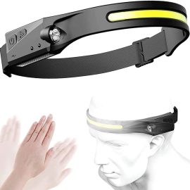 Coupon Bikight LX200 Wave Sensor 1200mAh 270° Wide Range 350LM 5 Lighting Modes LED Headlamp USB Rechargeable Head Torch COB Outdoor Cycling Adventure Fishing Flashlight Bike Headlamp