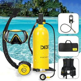 Coupon DIDEEP X5000 Plus+ 2L Scuba Diving Tank Air Snorkeling Oxygen Cylinder Underwater Equipment with Vest Bag Adapter Glasses