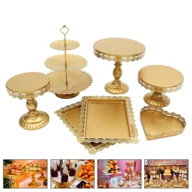 Coupon GEMITTO 10Pcs Metal Cake Stand White/Gold Dessert Table Cake Tray Wedding Christmas Party Cupcake Dessert Plate Holder