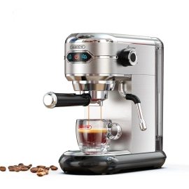 Coupon HiBREW H11 Semi Automatic Espresso Machine 1450W 1.1L 19Bar High Extraction 25s Rapid Heating Single/Double Cup Coffee Maker EU