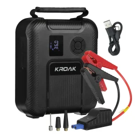 Coupon KROAK CJS73 2000A 20000mAh Car Jump Starter with Air Compressor 150PSI Dual USB Power Bank LED Flashlight 4 in 1 Outdoor Portable Emergency