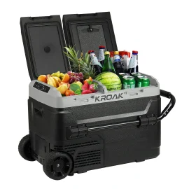 Coupon Kroak K-CR01 40L Car Refrigerator Dual Zone Door Portable Fridge Freezer -4℉-68℉ Electric Compressor Cooler APP Control 12/24V DC for RV Home Outdoor Camping