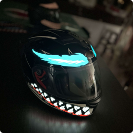 Coupon Motorcycle Helmet Light Strip LED Night Signal Light Stripe Glowing Night Luminous Modified Sticker