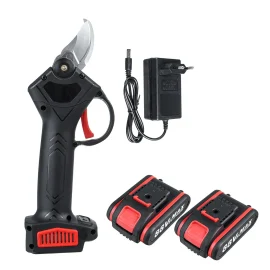Coupon VIOLEWORKS 88VF Cordless Electric Pruning Shears Secateur 30mm Garden Branch Cutter W/ 2X Battery & Plastic Toolbox