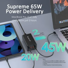 Coupon Bakeey i20 65W 4 Ports GaN Desktop Charging Station Charger PPS PD3.0 QC3.0 SCP Fast Charging For iPhone 14 14 Plus 14 Pro Max For Samsung Galaxy Z Fold 4 S22 Ultra MacBook Air For iPad Pro 2021