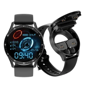 Coupon Bakeey X7 Built-in TWS HIFI Earphone 1.32 inch HD Screen bluetooth Call Heart Rate Call Music Multi-sport Modes IP67 Waterproof Smart Watch
