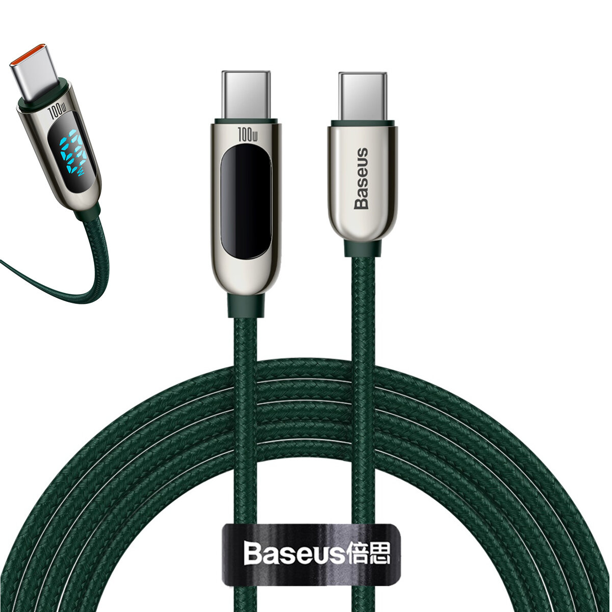 Coupon Baseus 100W LED Display Type-C to Type-C PD Power Delivery 2M Cable E-mark Chip Fast Charging Data Transfer Cord Line for Samsung Galaxy S21 Note S21 Iltra Huawei Mate 40 OnePlus 9 Pro for iPad Pro 2020 MacBook Air 2020