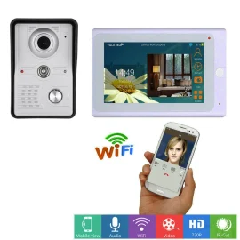 Coupon ENNIO 7inch Wireless/Wired Wifi IP Video Door Phone Doorbell Intercom Entry System with IR-CUT HD 1000TVL Wired Camera Night Vision,Support Remote APP Unlocking,Recording,Snapshots