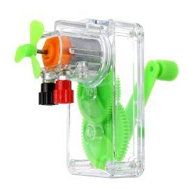 Coupon Handheld Manual Electricity DC Crank Generator Mini Fan Science Experiment Model Kit