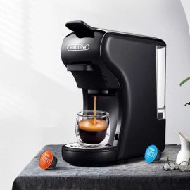 Coupon HiBREW H1A 3 IN 1 Expresso Coffee Machine Compatible with Dolce Gusto Ground Coffee 220V-240V 1450W Fast Heating Auto Power Off