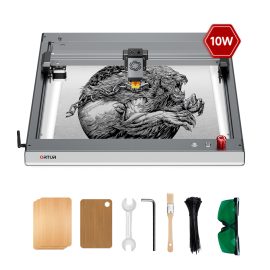 Coupon ORTUR Laser Master 3 LU2-10A Laser Engraver 10W Output Power 0.05 * 0.1mm Compressed Spot Laser Cutting Machine Add App Offline Control High Power Laser Engraver for Wood and Metal