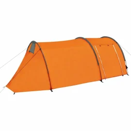 Coupon Waterproof Camping Tent 2~4 Persons Tunnel Tent For Camping Hiking Travel Fibreglass Poles Gray+Orange