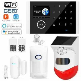 Coupon WIFI GSM Alarm System Kits Tuya Smart Home Wifi Door Sensor Doorbell Motion Sensor Detector Security Alarms System for Home