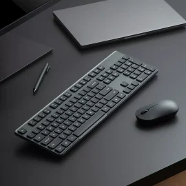 Coupon Xiaomi Wireless Keyboard and Mouse Set 2 Black 2.4GHz 1000DPI Sensor 45g With Improved Design and Longer Battery Life