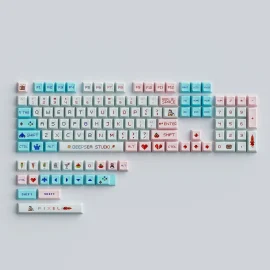 Coupon 125 Keys Pixel Game PBT Keycap Set XDA Profile Sublimation Japanese Custom Keycaps for Mechanical Keyboards