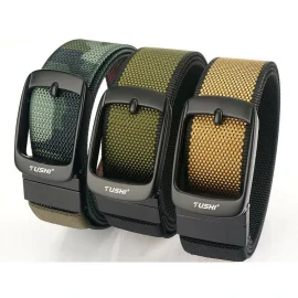 Coupon 125cm Metal Buckle Tactical Belt Nylon Wistand Inserting Buckle Military Fan Hunting for Men Women