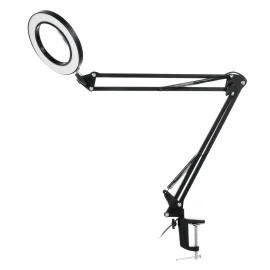 Coupon 37+37cm Magnifying Glass Repair Lamp 3 Color LED Cold Light Beauty Tattoo Clip Table Lamp