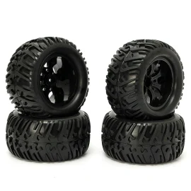 Coupon 4PCS Wheel Rim & Tires HSP 1:10 Monster Truck RC Car 12mm Hub 88005