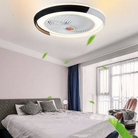 Coupon 50CM bluetooth APP Smart Ceiling Fan with Light Remote Control Fans with Lights Ventilator Lamp Air Cool Bedroom Decor Modern