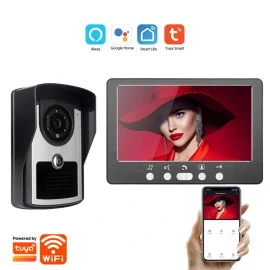 Coupon 7 inch 1080P Tuya WiFi Video Intercom Doorbell System APP Remote Unlock Night Vision IP55 Waterproof Wireless Visual Doorbell with LCD Monitor for Home Apartment Security – EU Plug