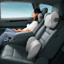 Coupon Baseus Car Waist Headrest Neck Pillow Support 3D Memory Foam Pain Relief Pleasant Driving Back Cushion for Home Office