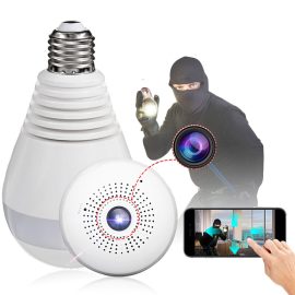 Coupon E27 360° Panoramic 1080P IR Camera Light Bulb Wifi Fisheye CCTV Security Camera