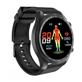 Coupon E430 1.39 inch HD Touch Screen Non-invasive Blood Sugar ECG Health Blood Pressure Temperature Measurement Sport Smart Watch