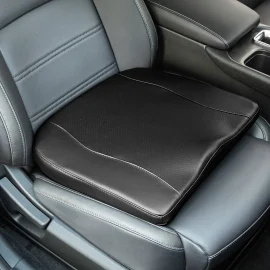Coupon ELUTO Car Memory Foam Heighten Cushion Pad Black Breathable Leather For Car Home Wheelchair