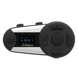 Coupon EUROFONE 1200M 6 Riders BT Motorcycle Helmet bluetooth Intercom Headset FM Radio MP3 GPS Full Duplex Waterproof Wireless w/ Screen Mic