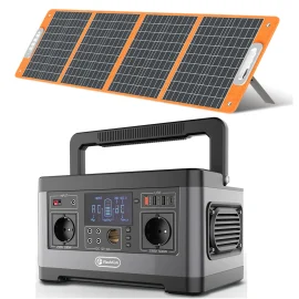 Coupon FlashFish P63 500W Portable Power Station With 100W Foldable Solar Panel Emergency Solar Generator Kit For Camping RV Travel