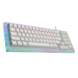 Coupon GamaKay K77 Mechanical Keyboard 77 Keys Hot Swappable Type-C Wired USB 3.1 NKRO Translucent Glass Base Gateron Switch RGB Gaming Keyboard with Numberpad