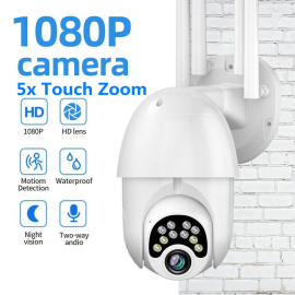 Coupon Guudgo 1080P 10 LED 5X Zoom Upgraded Four-antenna HD Outdoor PTZ IP Camera Two Way Audio Voice Alarm Wifi Camera Auto Waterproof Night Vision Surveillance