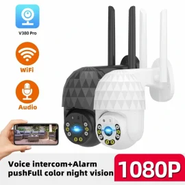 Coupon GUUDGO 1080P 2MP 8 LED 8X Zoom Outdoor PTZ IP Camera Cloud Storage Night Vision IP66 Waterproof Alarm Push Full Color Security Camera – EU Plug