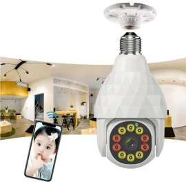 Coupon Guudgo HD 1080P WIFI IP E27 Camera Surveillance 10 LED Diamond Bulb Ball Camera Smart Dual-light Night Vision with E27 Base