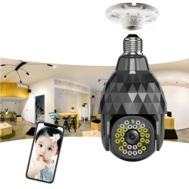 Coupon Guudgo WIFI PTZ HD 1080P Surveillance E27 Camera 28 LED Diamond Bulb Ball Camera Smart Dual light Night Vision with E27 Base