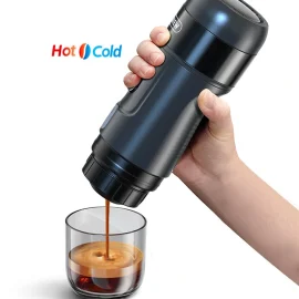 Coupon HiBREW Portable Coffee Machine for Car & Home,DC12V Expresso Coffee Maker Fit Nexpresso Dolce Pod Capsule Coffee Powder H4A